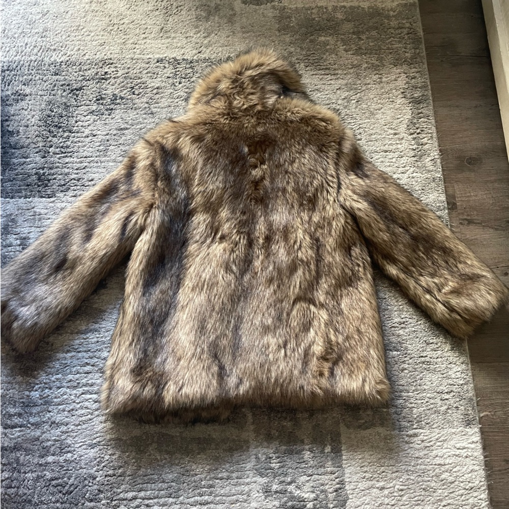 Abercrombie Faux Fur Coat in Brown - Picture 2 of 3
